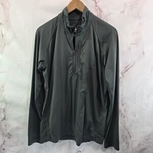 REI Shirt Mens Medium Gray Zip Poly Baselayer Top Long Sleeve Quarter 1/4